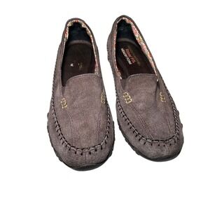 Skechers Loafers 7.5  Soft Taupe Suede Academia Slip-Ons‎ Comfortcore